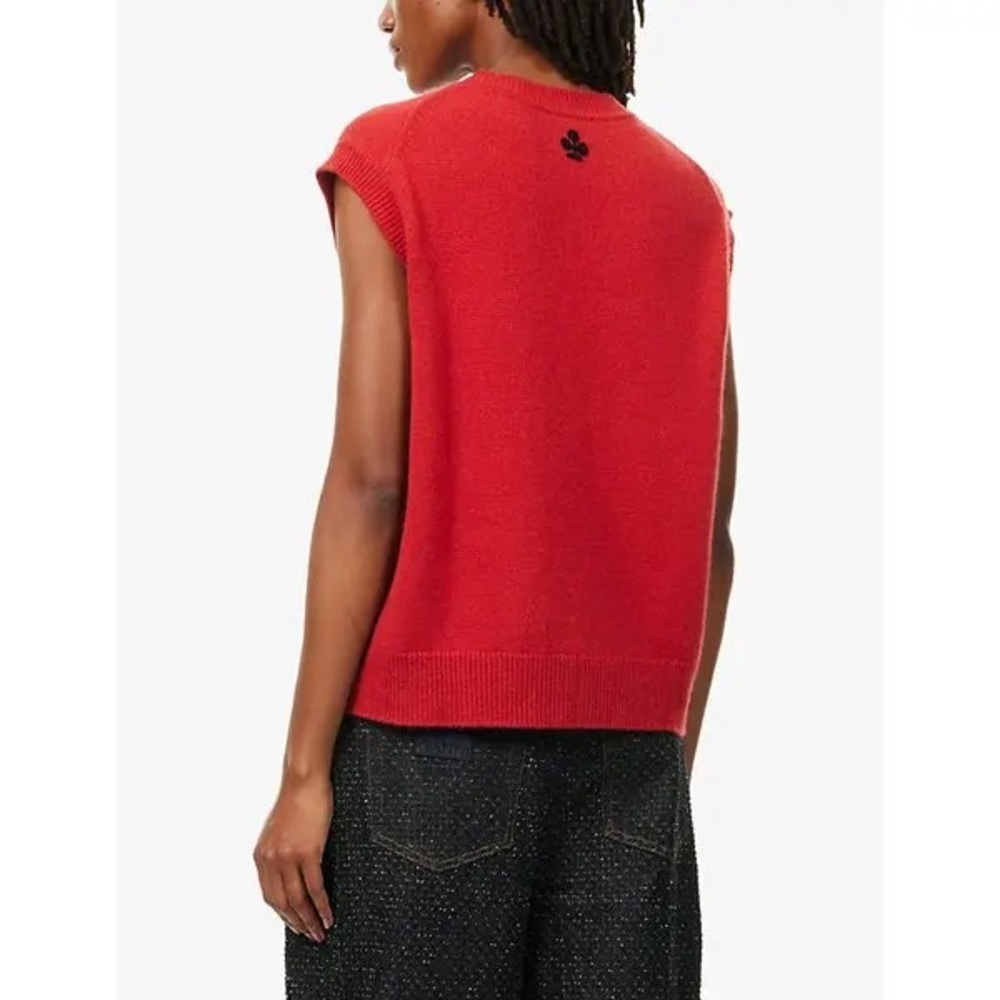 Reformation x Shrimps V-neck sleeveless cashmere blend knitted vest Size Small - Picture 3 of 9